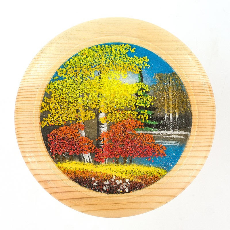 Тарелка декоративная "Осень" 15 см каменная крошка 119562 - фото 1 - id-p80869866