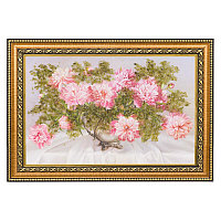 Картина с каменной крошкой "Розовые пионы" багет 24х34 см БИ11 120267