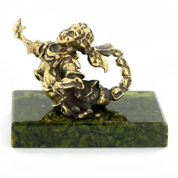 Сувенир статуэтка знак зодиака "Скорпион" бронза камень 116093 - фото 1 - id-p80871220