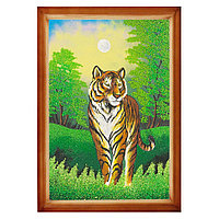 Картина "Тигр" багет дерево 46х66 см, каменная крошка 112289
