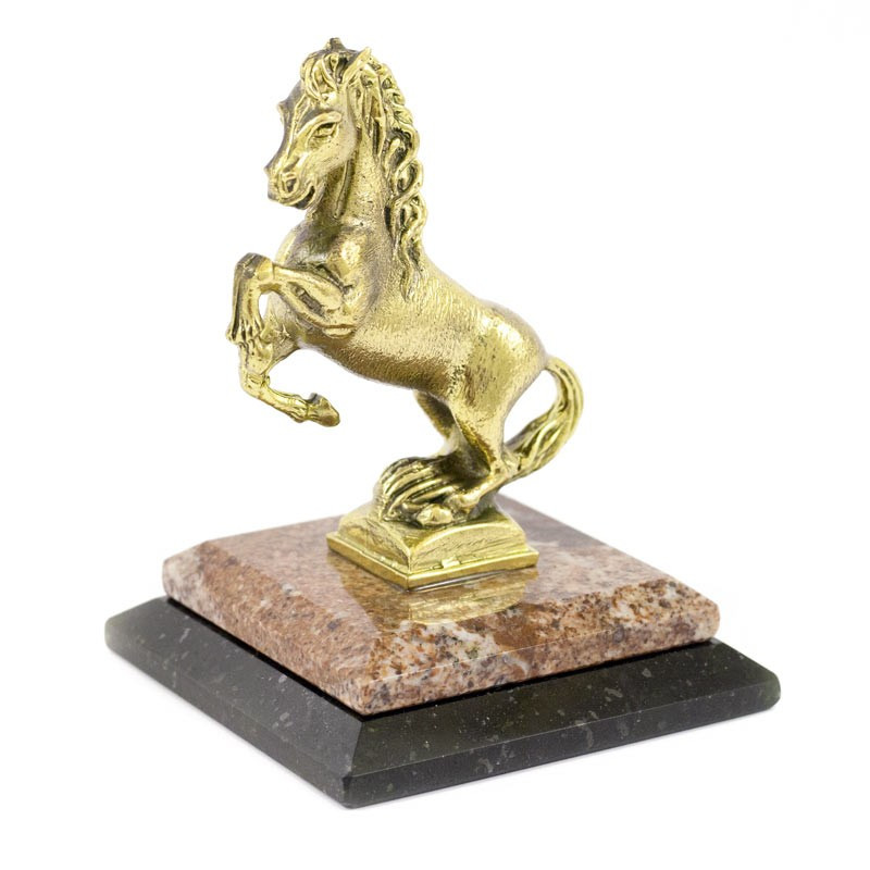 Бронзовая статуэтка на подставке из камня "Конь на дыбах" 116257 - фото 2 - id-p80871265