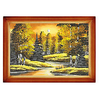 Картина "Осень янтарная" багет дерево 24х34 см, каменная крошка 112499