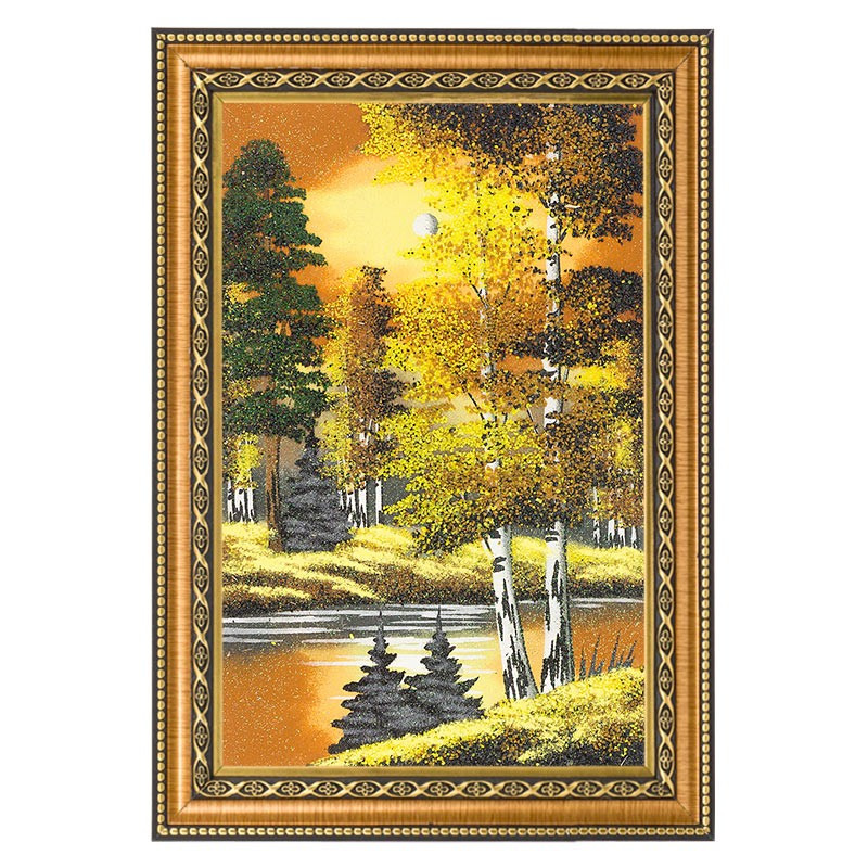 Картина "Осень янтарная" багет 24х34 см, каменная крошка 112500 - фото 1 - id-p80869492