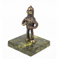Статуэтка "Робот Бендер" из бронзы и змеевика 117939