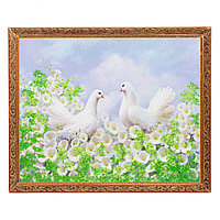 Картина с каменной крошкой "Влюблённые голуби" багет 46х56 см Sl545 119054