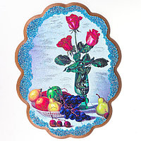 Панно с рисунком из камня "Роза и фрукты" 34х26 см 119222