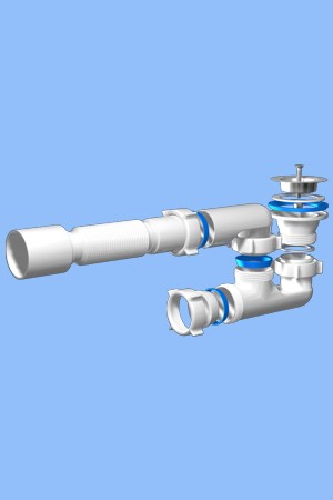 Сифон Ани для душевого поддона регулируемый 1 1/2"*40 с гибкой трубой 40*50 E215