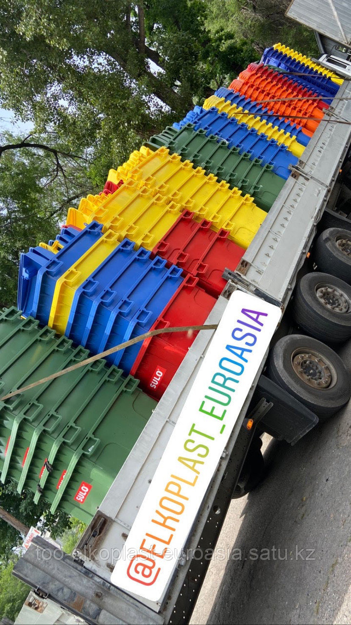 РАСПРОДАЖА ОСТАТКОВ. Пластиковый контейнер для мусора (ТБО) 1100 литров желтый. Произведено в Германии - фото 3 - id-p81838042