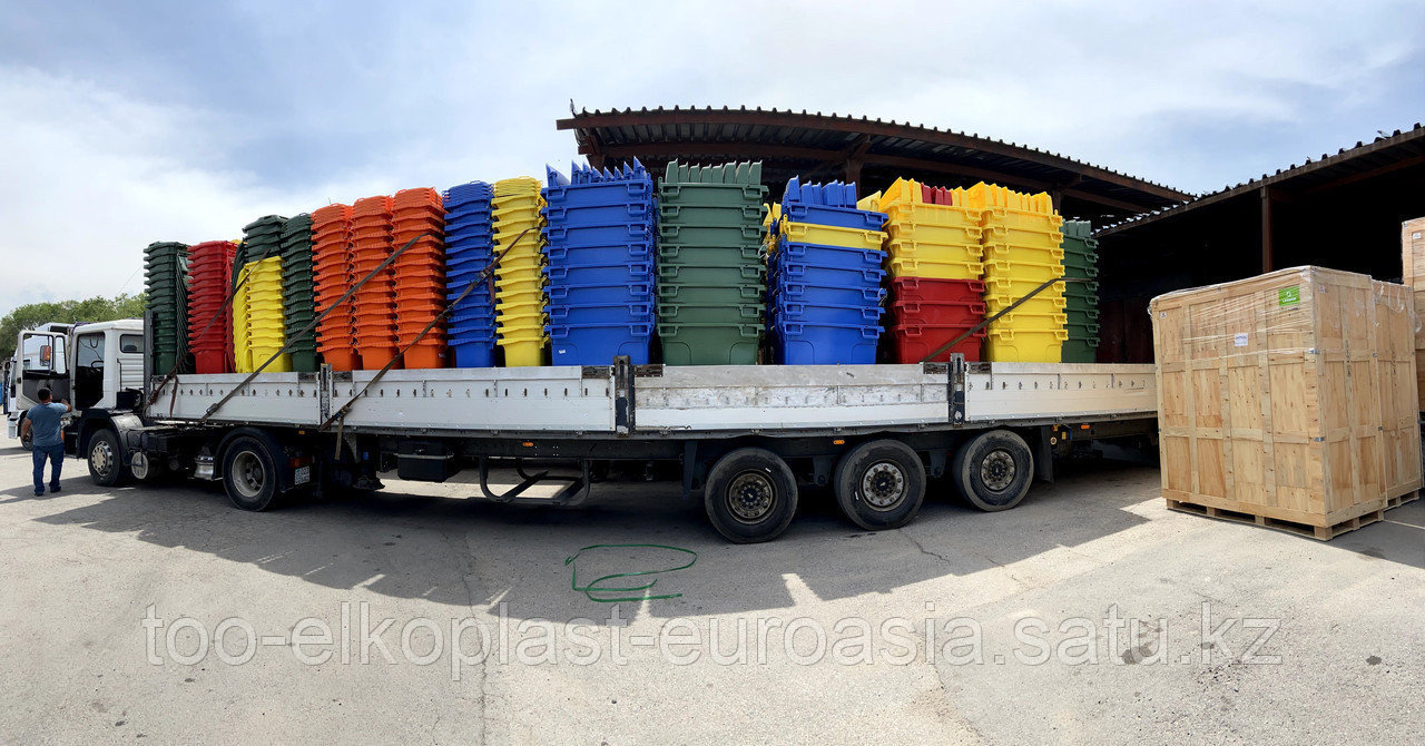 РАСПРОДАЖА ОСТАТКОВ. Пластиковый контейнер для мусора (ТБО) 1100 литров желтый. Произведено в Германии - фото 5 - id-p81838042