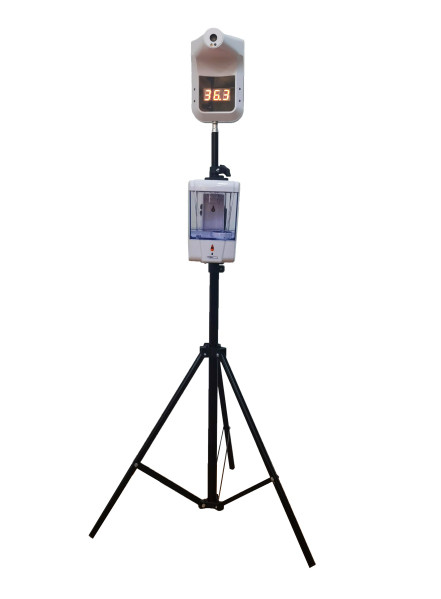 Стационарный инфракрасный бесконтактный термометр J02 со стойкой и сенсорным диспенсером