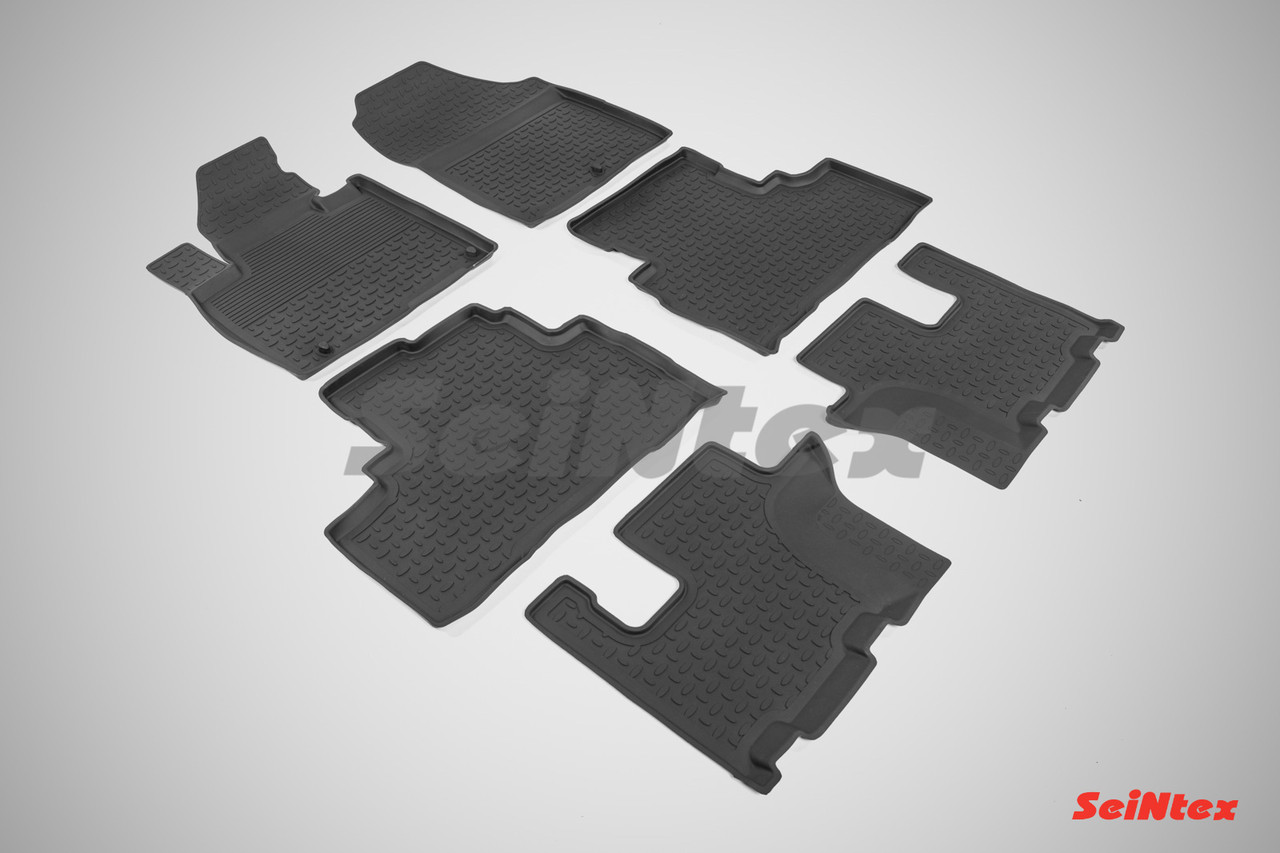 Резиновые коврики для KIA Sorento Prime (3 ряда) 2015-2020 - фото 1 - id-p82037109