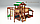 Детская площадка Савушка BABY-13(play), игровой домик, балкон, рукоход, турник, кольца гимнастические, качели., фото 3