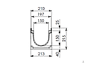 Лоток водоотводный бетонный (СО-150мм), с оцинкованной насадкой КU 100.21,3 (15).21,5(17,5)-BGU-Z, № 0, фото 3