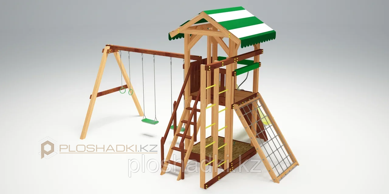 Детская площадка Савушка "4 сезона" 4 игровая башня с горками, лестницей, качелями, песочницей - фото 9 - id-p74505504