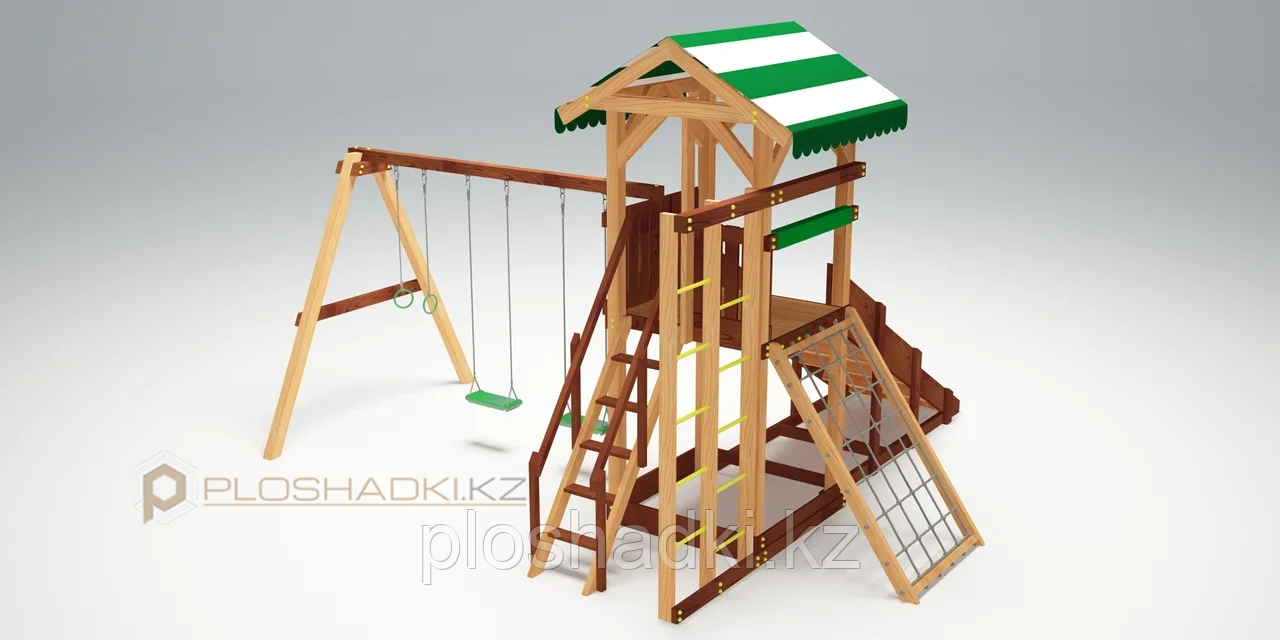 Детская площадка Савушка "4 сезона" 4 игровая башня с горками, лестницей, качелями, песочницей - фото 8 - id-p74505504