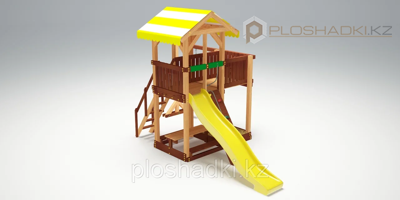 Детская площадка Савушка "4 сезона" 5, со шведской стенкой, игровой башней, песочницей - фото 4 - id-p74505509