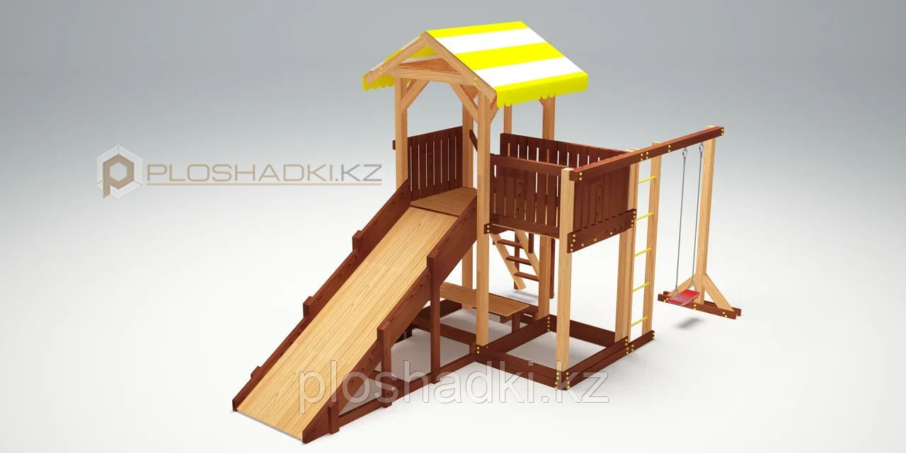 Детская площадка Савушка "4 сезона" 5, со шведской стенкой, игровой башней, песочницей - фото 7 - id-p74505509
