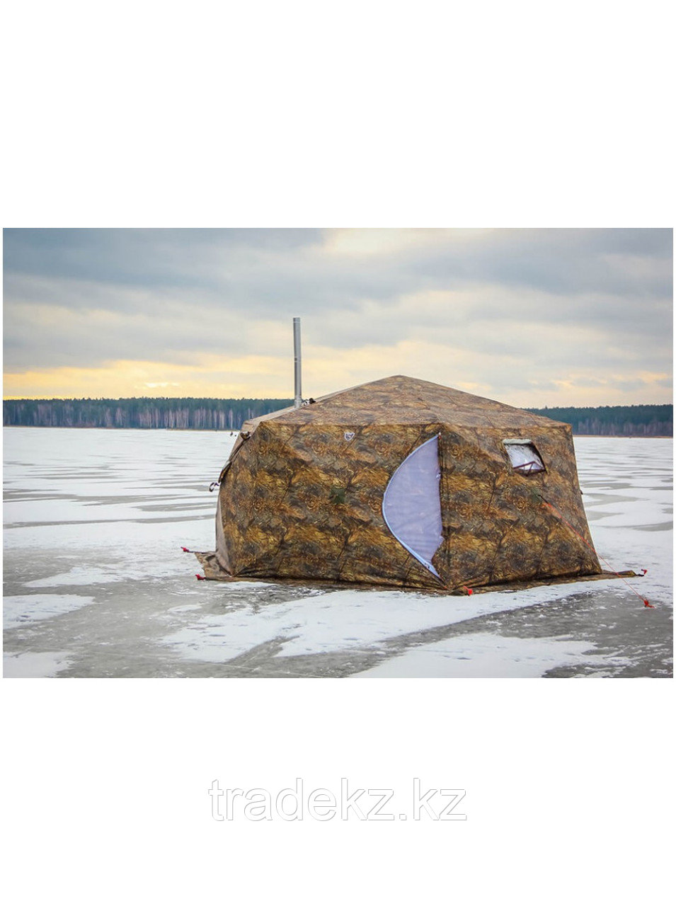 Палатка всесезонная Берег КУБ Гексагон двухслойная, непромокаемый пол из ПВХ, площадь 12.57 м²