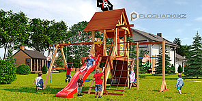 Детская площадка Савушка LUX-3, турник, игровая площадка люкс, швед.стенка, качели, крестики-нолики, крыша.