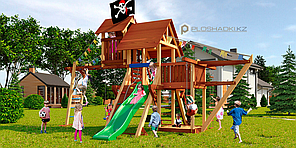 Детская площадка Савушка LUX-7, рукоход, игровая башня, игровой "чердачок", песочница, веревочная лестница.
