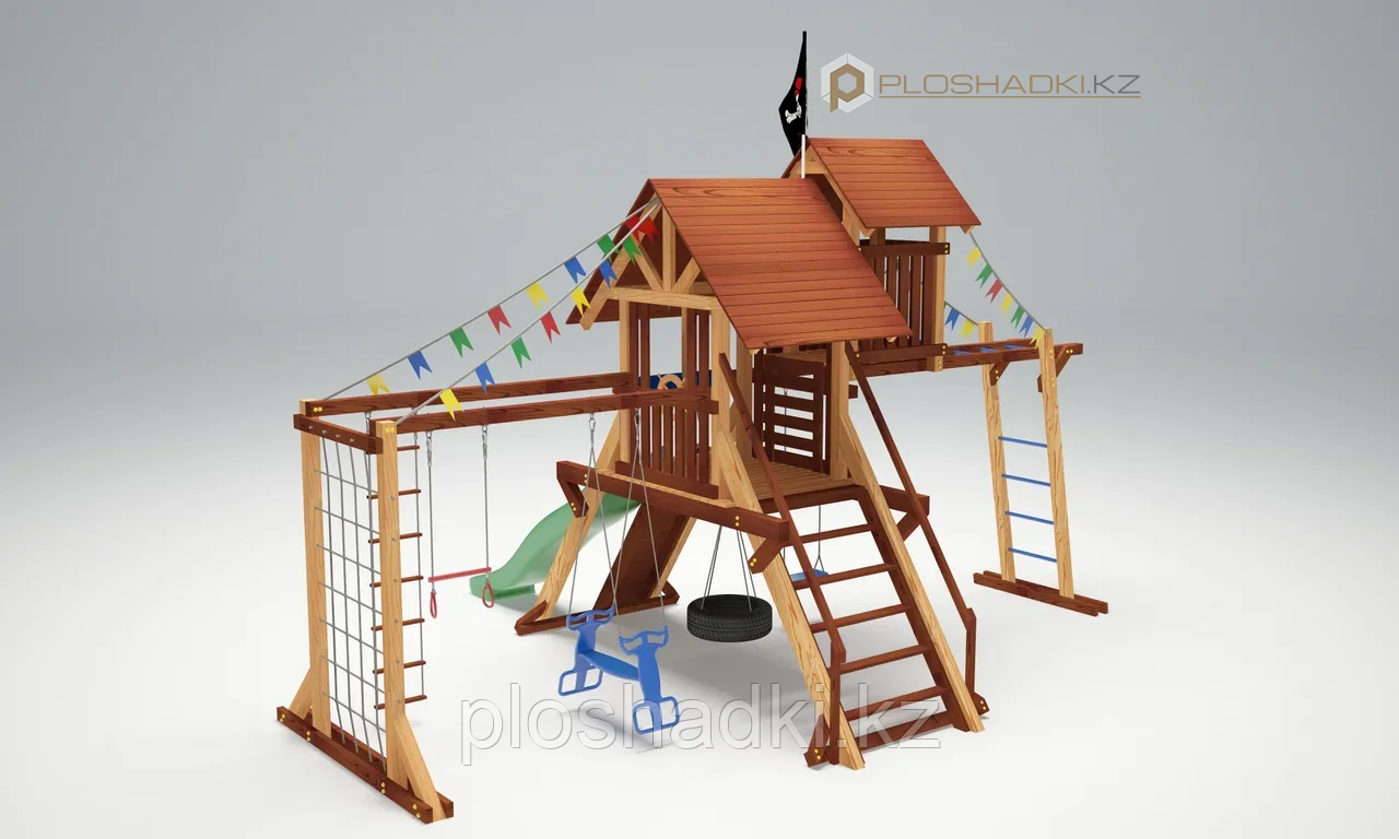 Детская площадка Савушка LUX-10, игровая башня люкс, игровой "чердачок", качели (2), рукоход, альпинис. сетка. - фото 4 - id-p74404903