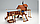 Детская площадка Савушка LUX-12, рукоход, горка, канат, 2 качели, столик с лавками, подвесной мостик, флаг., фото 3