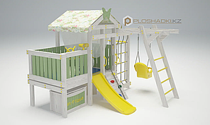 Детская площадка Савушка BABY -2, рукоход, шведская стенка, игровой домик, турник, кольца гимнастич.