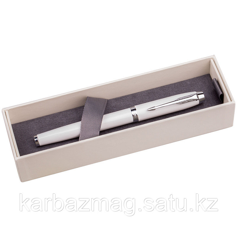 Ручка роллер Parker IM White GT чёрная 0,8мм корпус лак.покрыт., позолота, клип, футляр арт.1931674 - фото 3 - id-p81856027