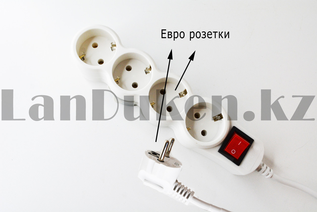 Удлинитель сетевой фильтр с выключателем iPower W4-30M 3м - фото 2 - id-p82176420