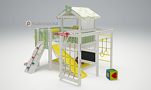 Детская площадка Савушка BABY-8, меловая доска, горка, игровой доимк с крышей, игровая зона, балкон.