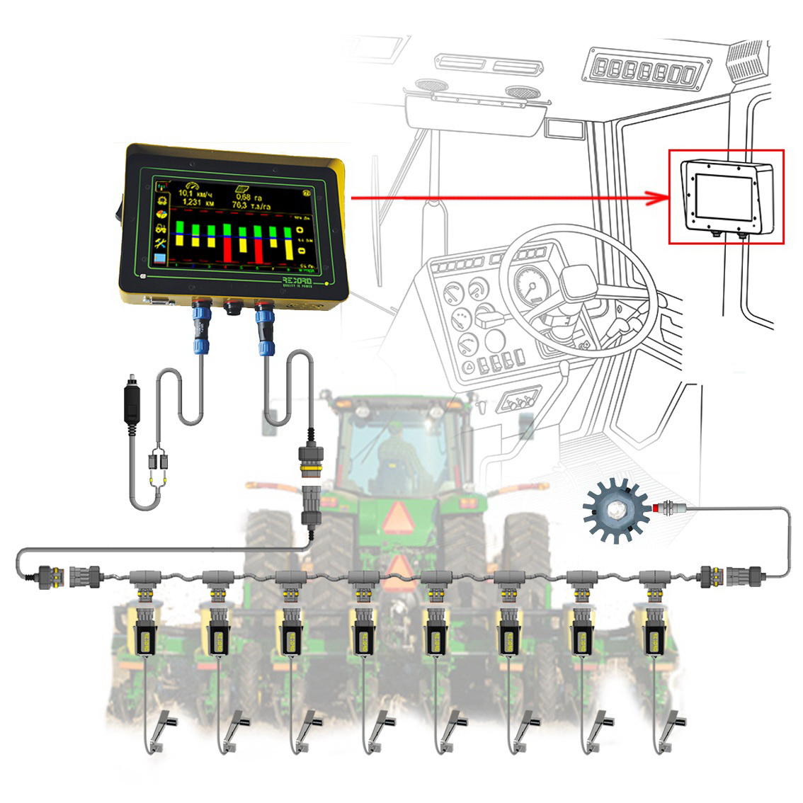 Бортовой компьютер RECORD на сеялку John Deere - фото 2 - id-p82179049