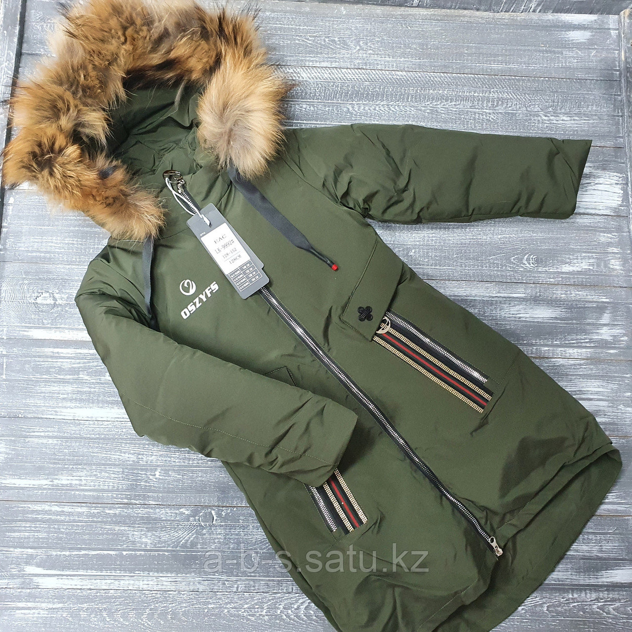 Куртка для девочек (хаки, зима)
