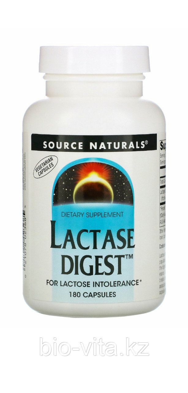 Лактаза диггест  180 капсул LACTASE Diggest  (фермент, для усвоения молочных продуктов) Source Naturals