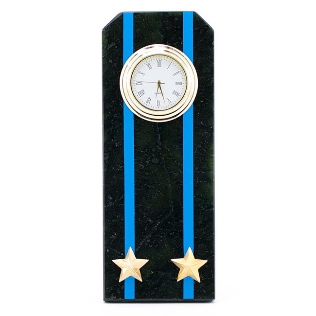 Часы "Погон подполковник Авиации ВМФ" из змеевика 113522 - фото 1 - id-p80870305