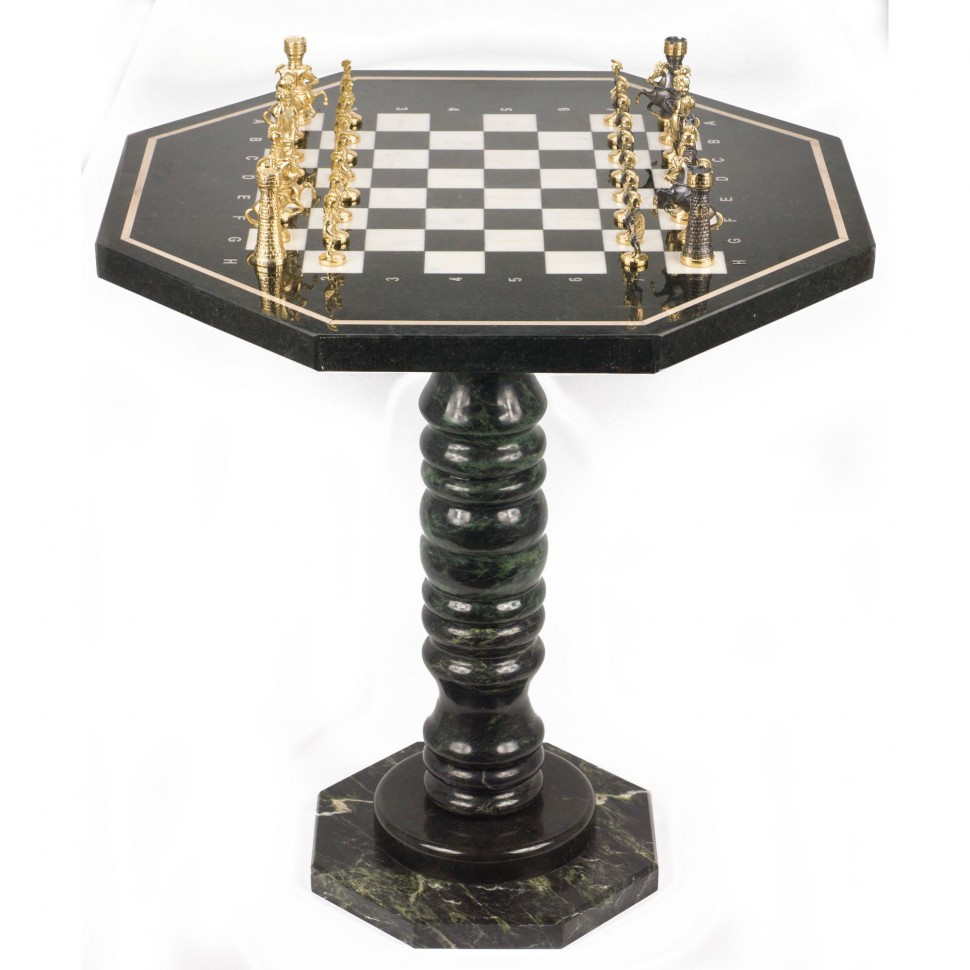 Шахматный стол из камня "Римские" фигуры бронза 117831 - фото 2 - id-p80872080
