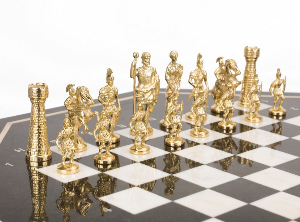 Шахматный стол из камня "Римские" фигуры бронза 117831 - фото 3 - id-p80872080