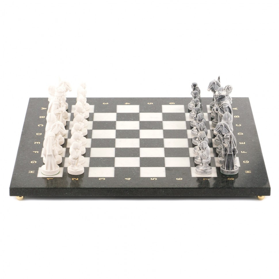 Шахматы из мрамора и змеевика "Средневековье" доска 40х40 см 119902 - фото 2 - id-p80872168
