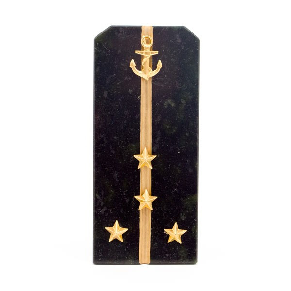 Сувенир "Погон Капитан ВМФ" камень змеевик 116365 - фото 1 - id-p80871522