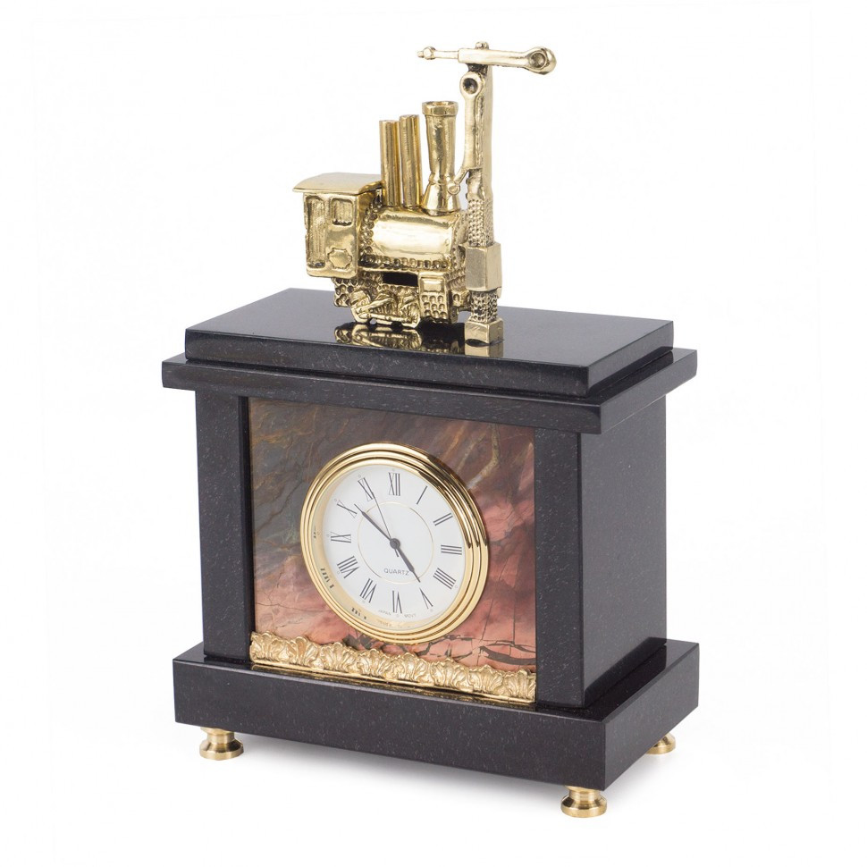 Декоративные часы "Паровоз с семафором" - оригинальный подарок сотруднику железной дороги - фото 2 - id-p80870495