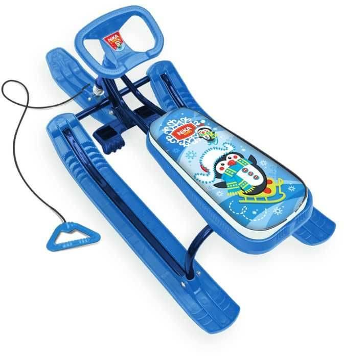 НИКА: Снегокат ТИМКА СПОРТ 2 с пингвином Nika kids (синий каркас)