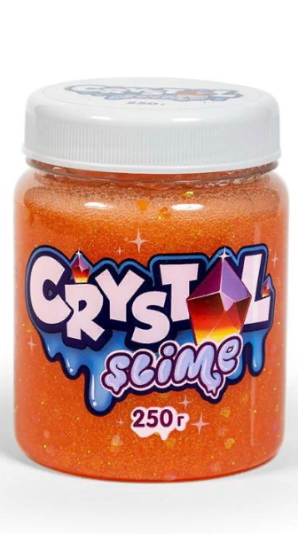 Слайм сверкающий Crystal slime апельсиновый, 250г