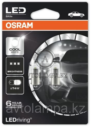 3850CW-02B 6000К T4W premium холодный белый OSRAM уп 2  шт