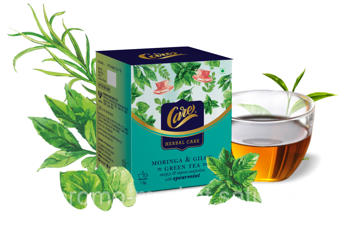 Зеленый чай с мятой Care Moringa & Giloy