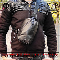 Мужской рюкзак-слинг BULLCAPTAIN в Алматы, 100 % кожа, фото 2