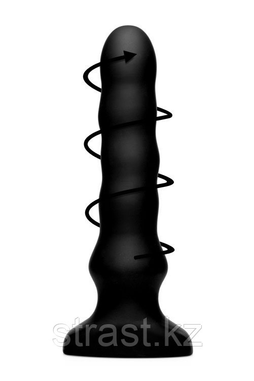 XR Brands Silicone Vibrating & Squirming Plug with Remote Control - Вибромассажер с функцией волн, 19.5х4.5 см