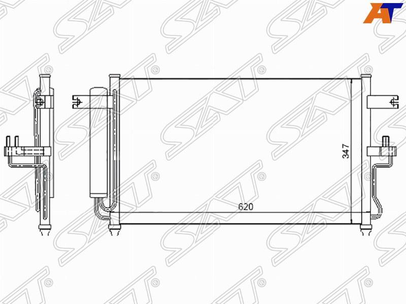 Радиатор кондиционера HYUNDAI ACCENT (TAGAZ) 1.3 /1.5 /1.6 00- (AT)