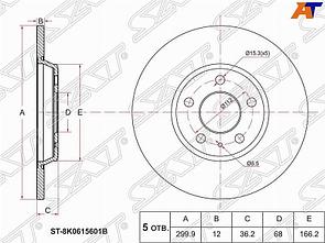 Диск тормозной задний AUDI Q5 /A4 /A5 /A6 08-
