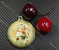 Новогодняя елочная игрушка деревянная (Шарик №11)