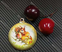 Новогодняя елочная игрушка деревянная (Шарик №23)