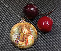 Новогодняя елочная игрушка деревянная (Шарик №24)